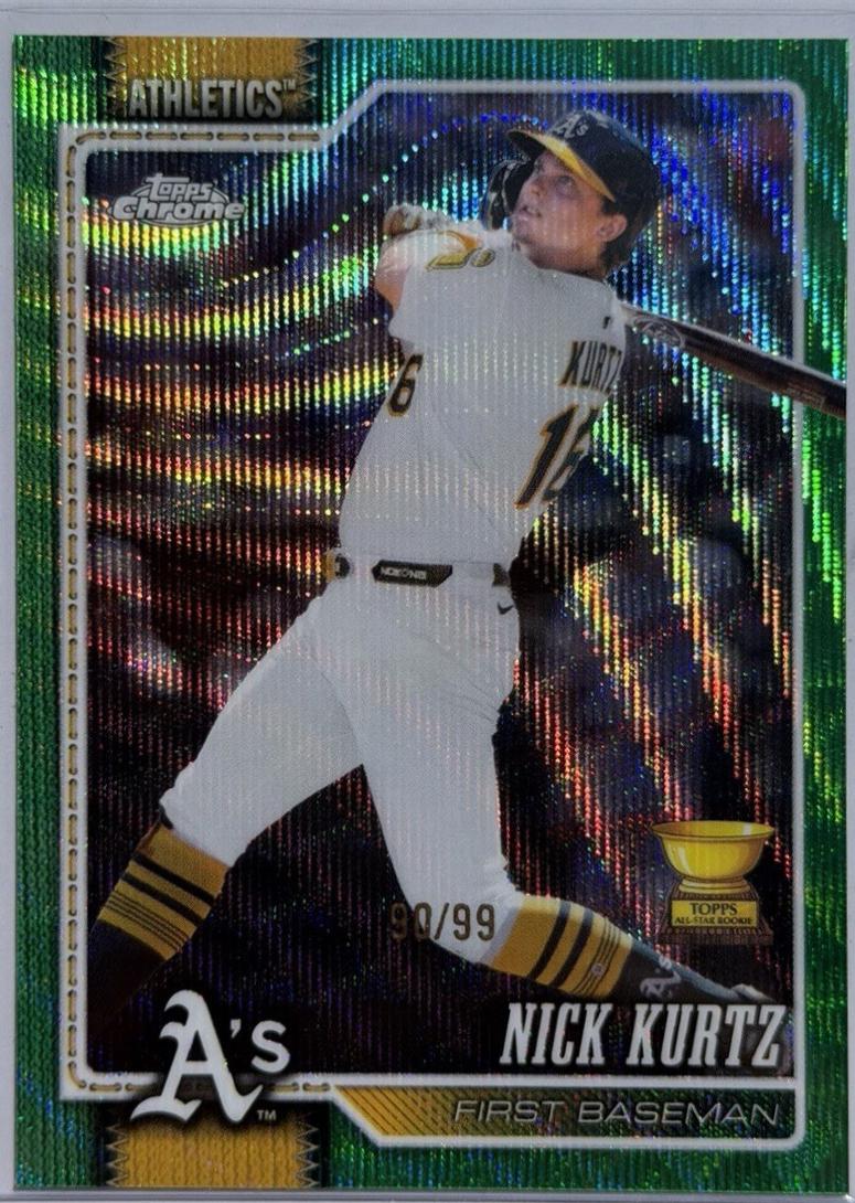 2026 Topps Chrome Nick Kurtz [Green Wave Refractor] #250 card