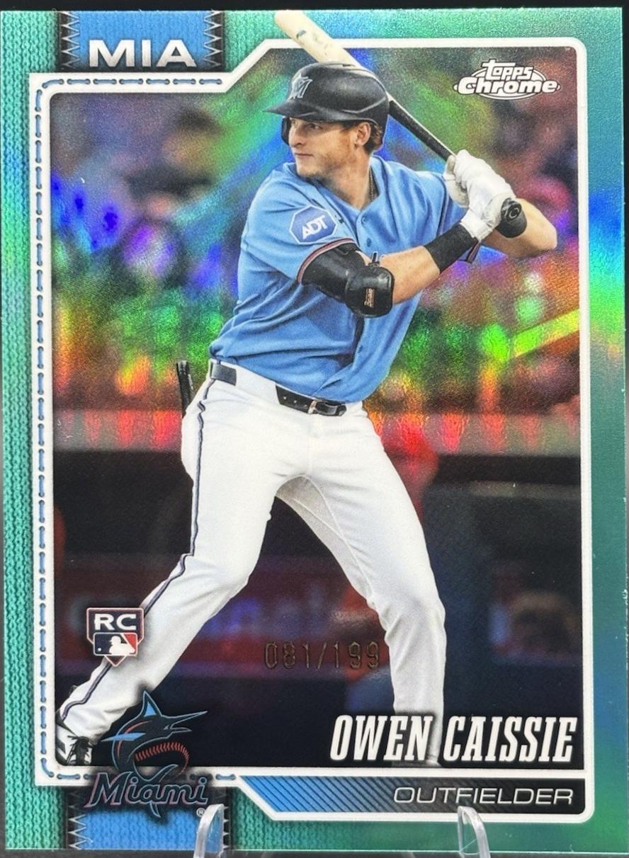 2026 Topps Chrome Owen Caissie [Aqua Refractor] #115 card