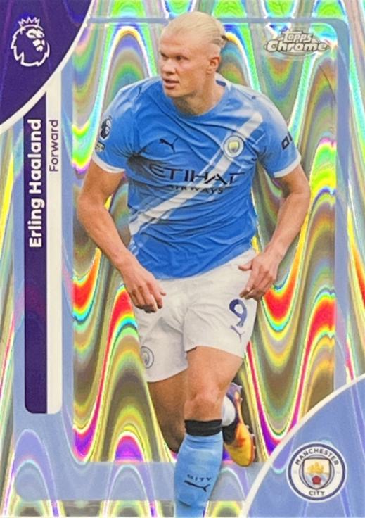 2026 Topps Chrome Premier League Erling Haaland [RayWave Refractor] #125 card