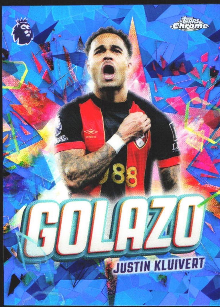 2026 Topps Chrome Premier League Golazo Justin Kluivert [Sapphire] #GZ-1 card