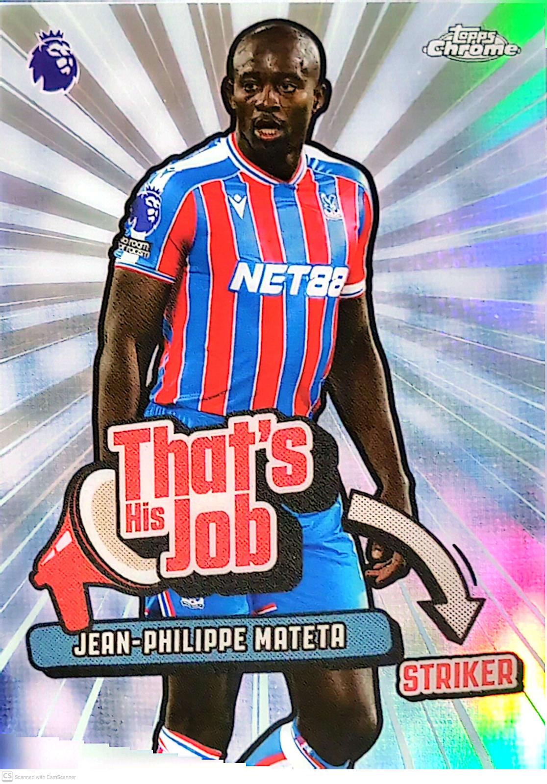 2026 Topps Chrome Premier League That’s His Job Jean-Philippe Mateta #THJ-8 card