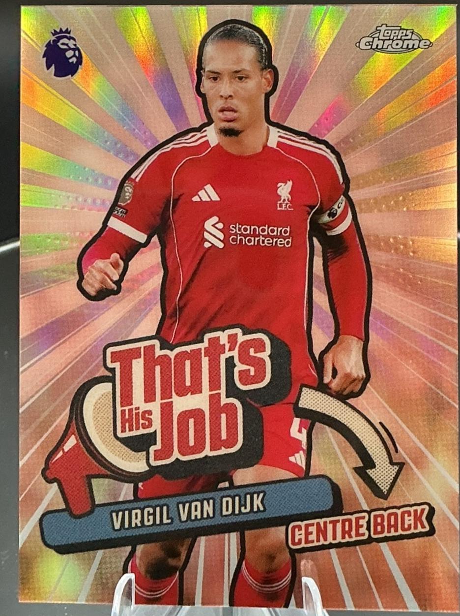 2026 Topps Chrome Premier League That’s His Job Virgil van Dijk #THJ-12 card
