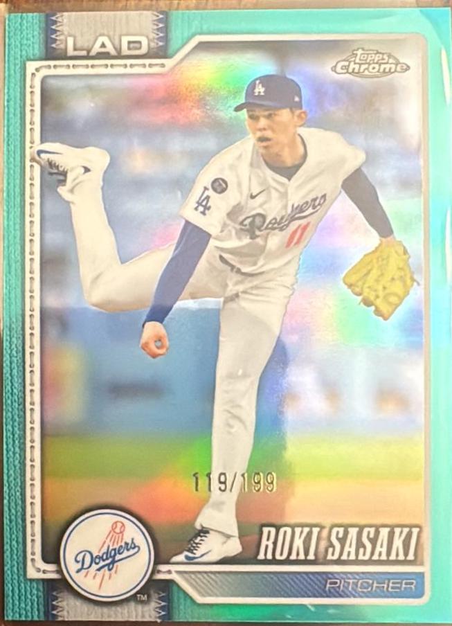2026 Topps Chrome Roki Sasaki [Aqua Refractor] #199 card