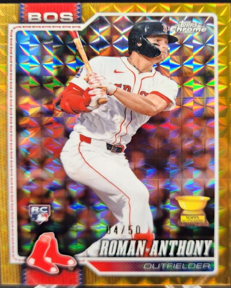 2026 Topps Chrome Roman Anthony [Gold X-Fractor] #225 card
