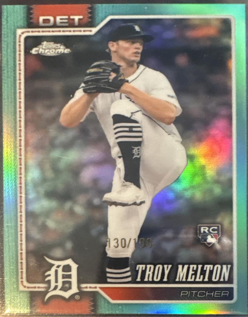 2026 Topps Chrome Troy Melton [Aqua Refractor] #202 card