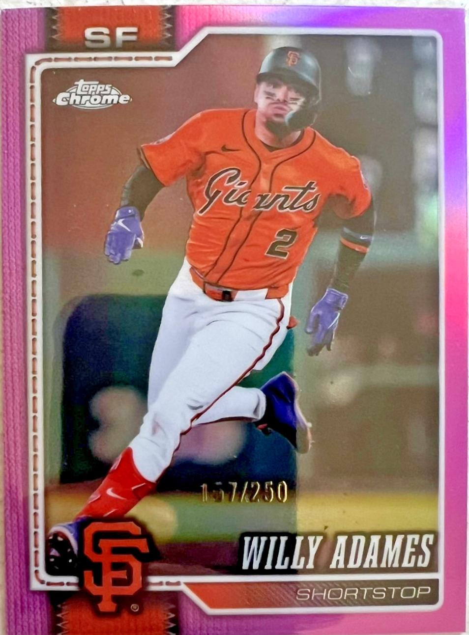 2026 Topps Chrome Willy Adames [Pink Refractor] #140 card