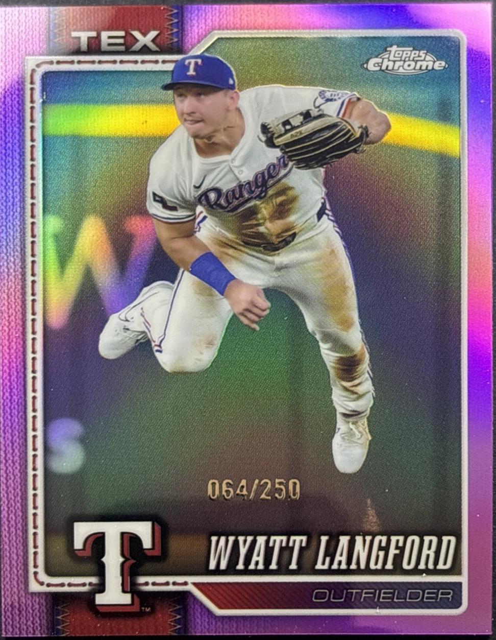 2026 Topps Chrome Wyatt Langford [Pink Refractor] #213 card