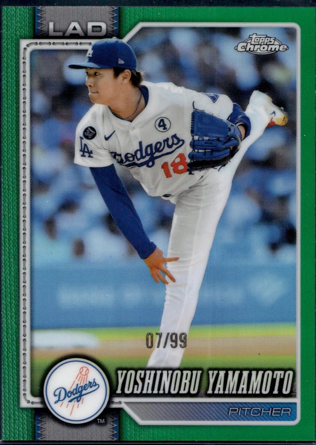 2026 Topps Chrome Yoshinobu Yamamoto [Green X-Fractor] #75 card