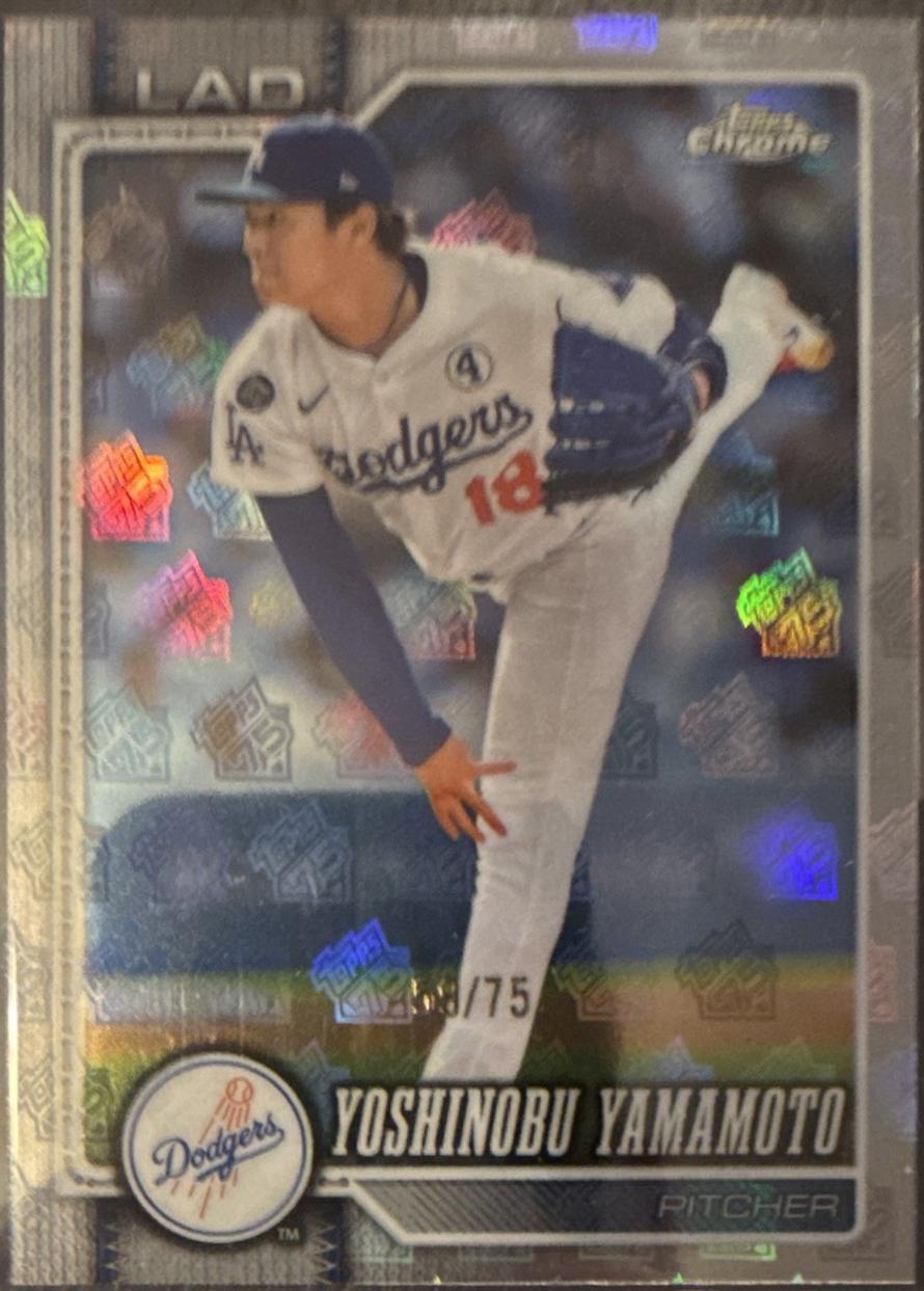 2026 Topps Chrome Yoshinobu Yamamoto [Purple Refractor] #75 card