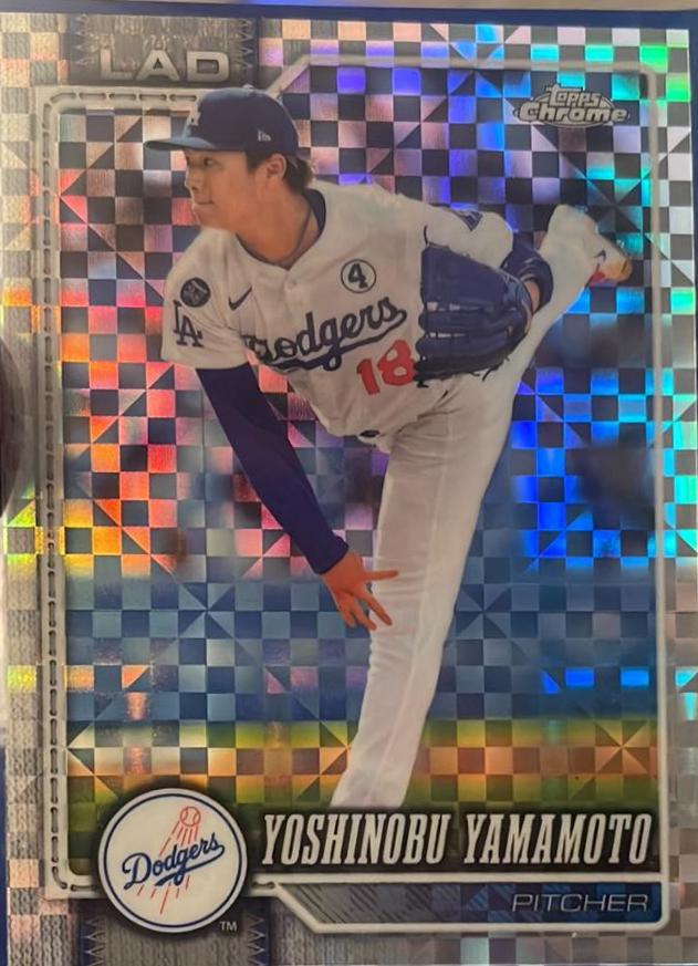 2026 Topps Chrome Yoshinobu Yamamoto [X-Fractor] #75 card