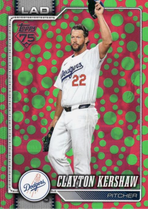 2026 Topps Clayton Kershaw [Holiday Dots Green Pink] #22 card