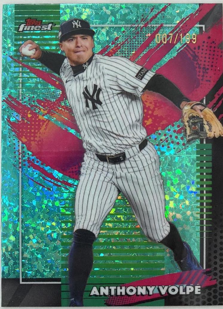 2026 Topps Finest Anthony Volpe [Aqua Mini Diamond Refractor] #233 card