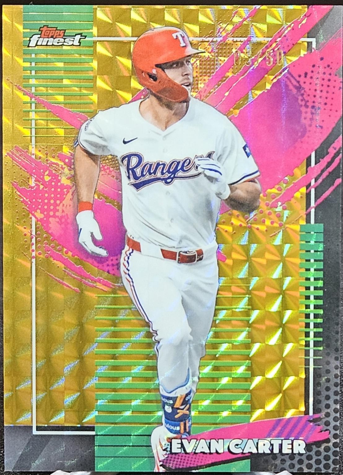 2026 Topps Finest Evan Carter [Gold Geometric Refractor] #246 card