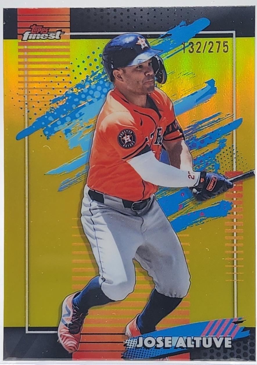 2026 Topps Finest Jose Altuve [Yellow Refractor] #112 card
