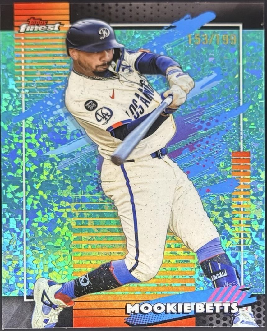 2026 Topps Finest Mookie Betts [Aqua Mini Diamond Refractor] #129 card