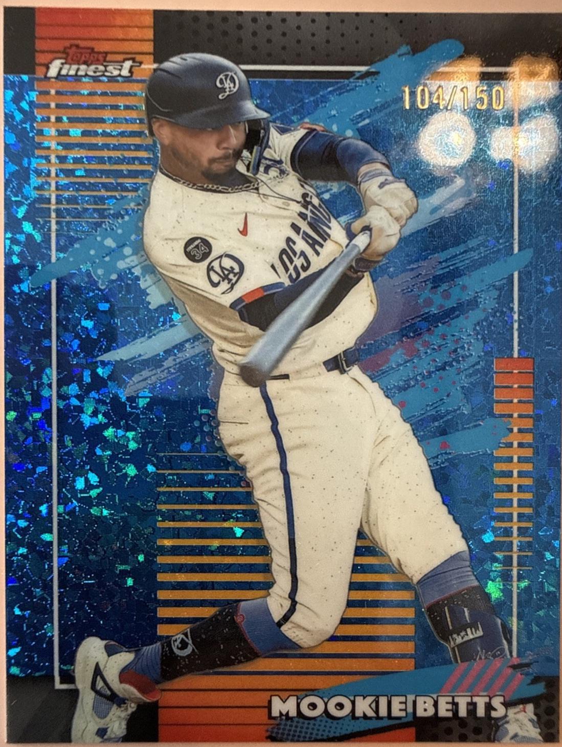 2026 Topps Finest Mookie Betts [Blue Mini Diamond Refractor] #129 card