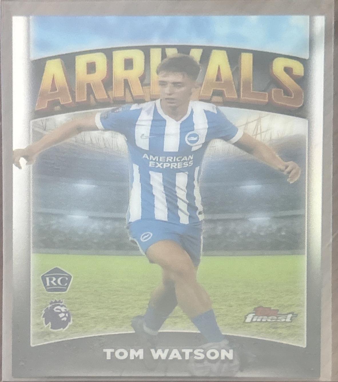 2026 Topps Finest Premier League Arrivals Autograph Tom Watson #AA-TW card