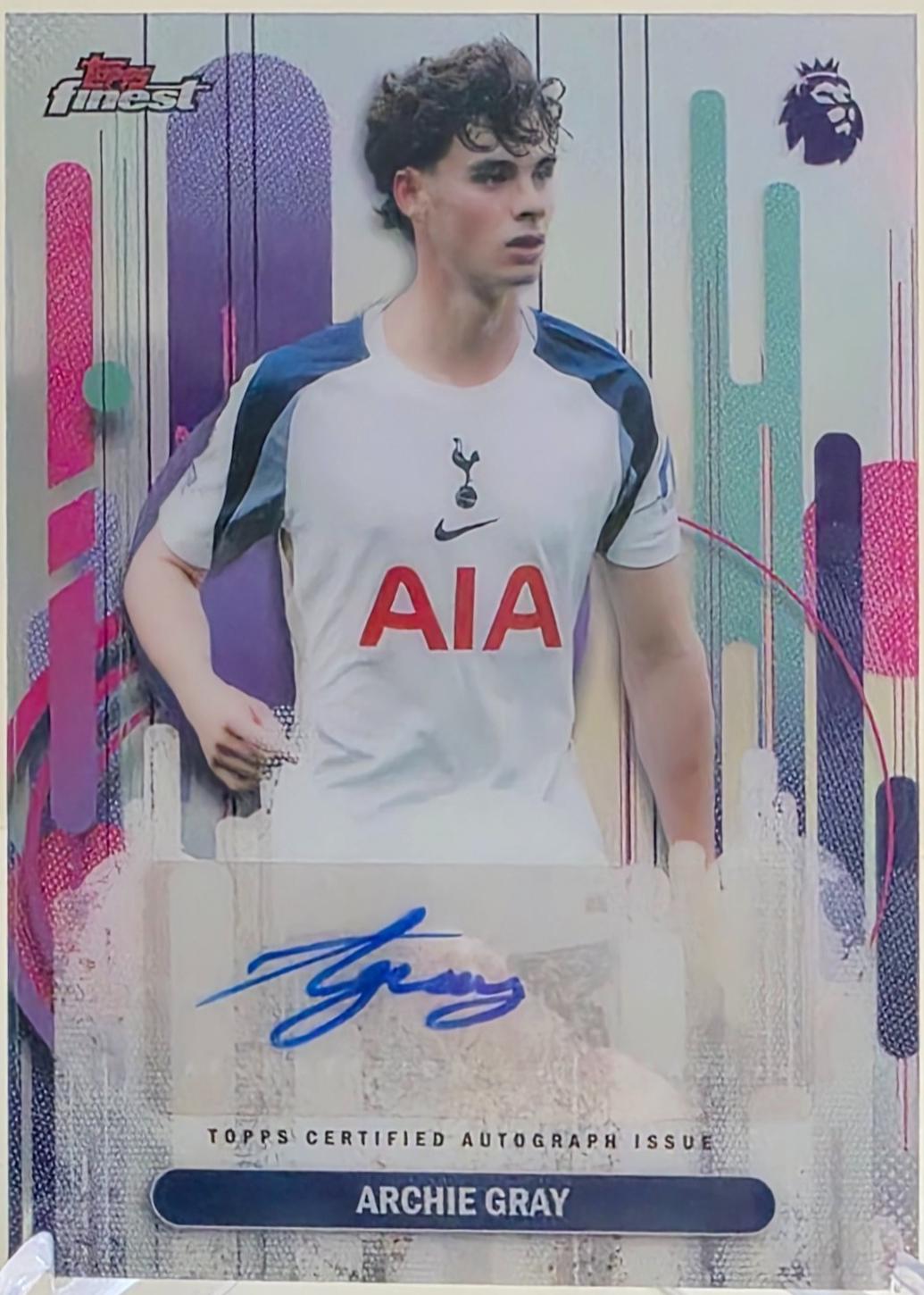 2026 Topps Finest Premier League Autograph Archie Gray #FA-AG card