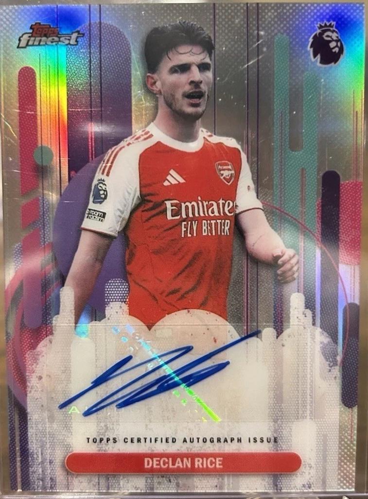 2026 Topps Finest Premier League Autograph Declan Rice #FA-DR card
