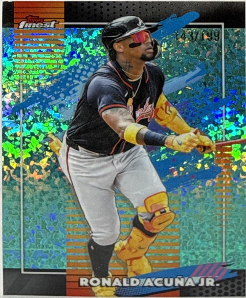 2026 Topps Finest Ronald Acuna Jr. [Aqua Mini Diamond Refractor] #187 card