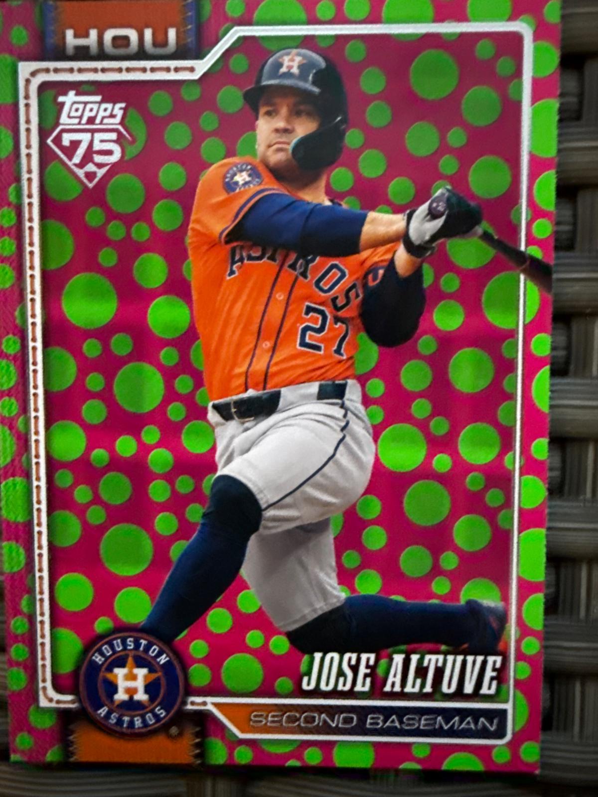 2026 Topps Jose Altuve [Holiday Dots Green Pink] #278 card