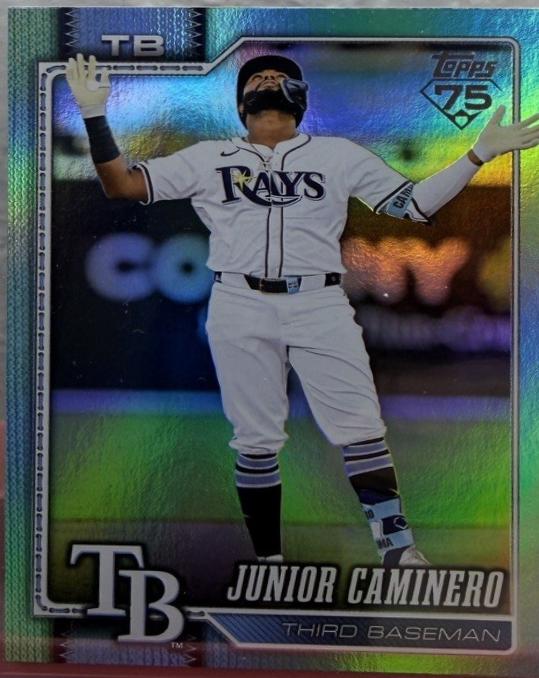 2026 Topps Junior Caminero [Aqua Rainbow] #328 card
