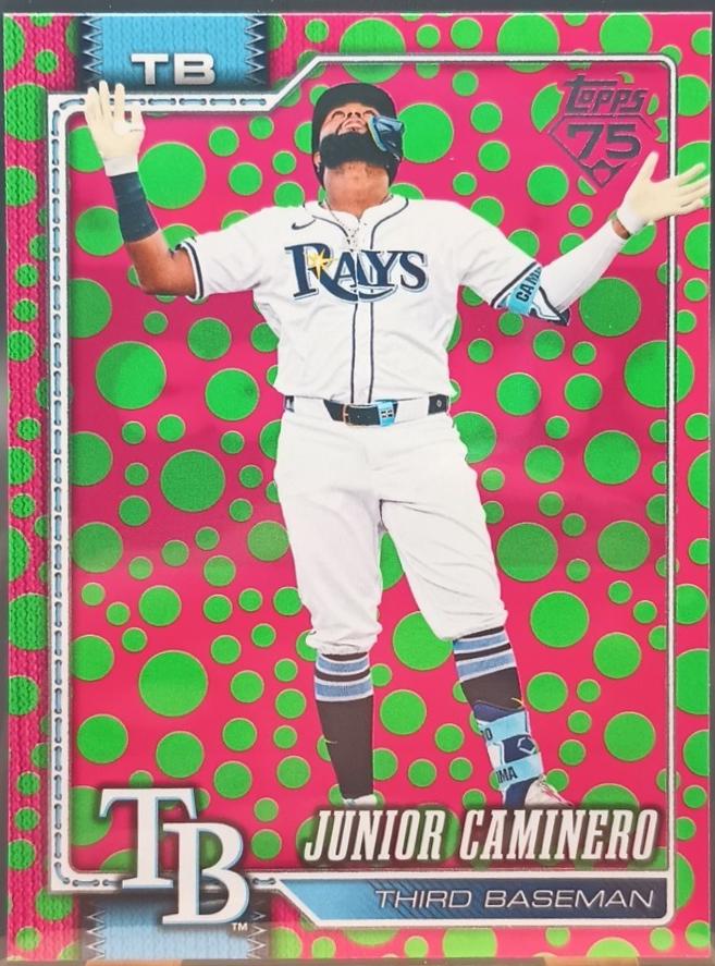 2026 Topps Junior Caminero [Holiday Dots Green Pink] #328 card