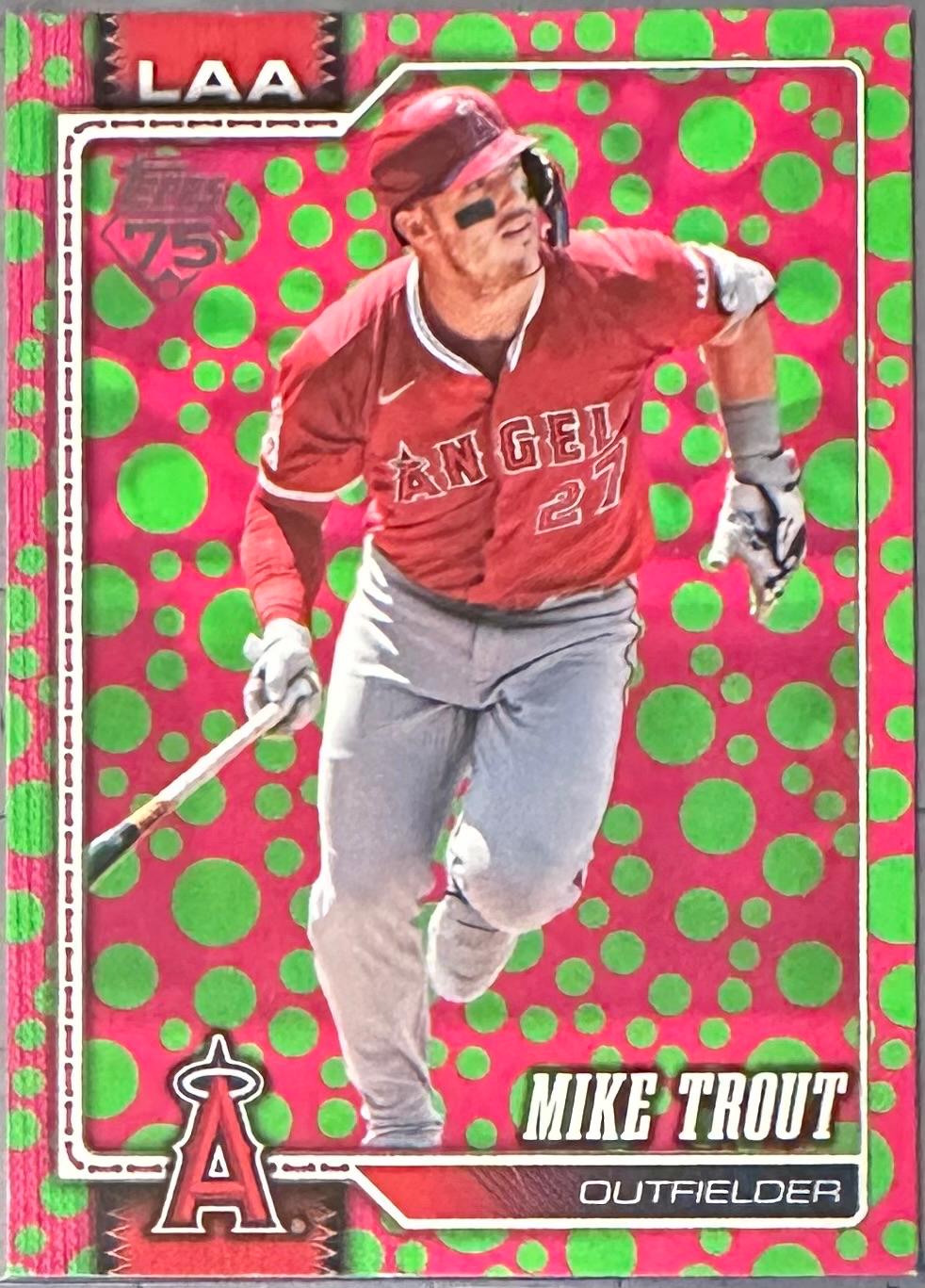 2026 Topps Mike Trout [Holiday Dots Green Pink] #350 card