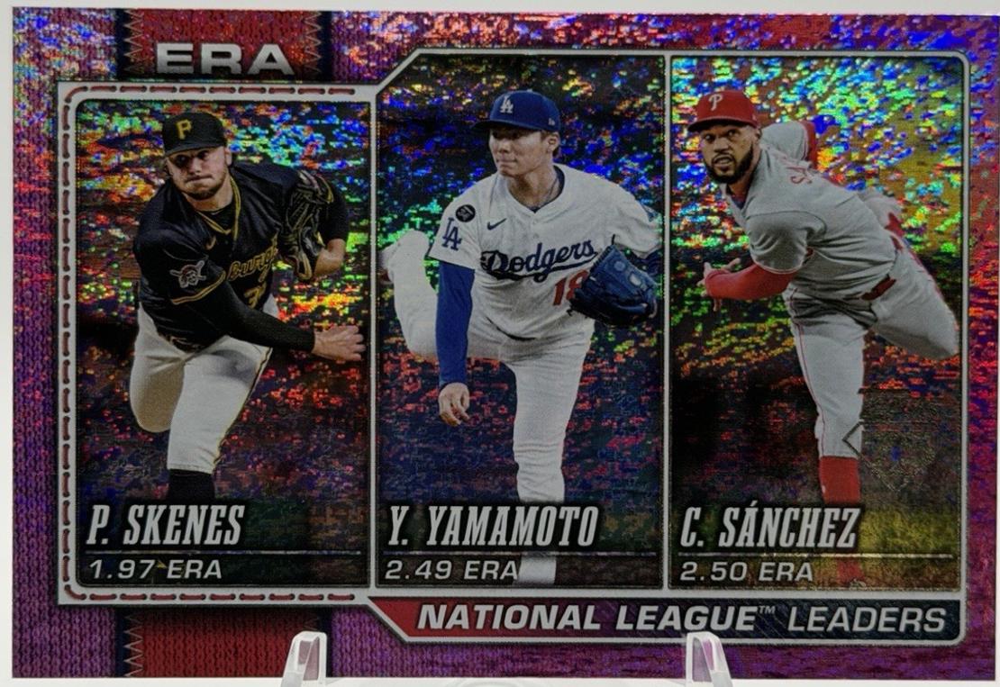 2026 Topps National League Leaders ERA [Pink Holo] #203 card