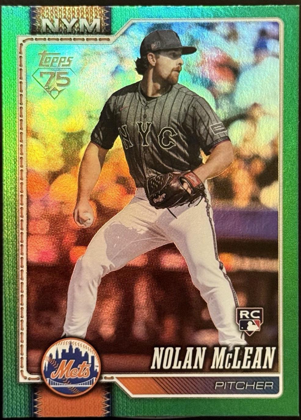 2026 Topps Nolan McLean [Green Diamante] #214 card