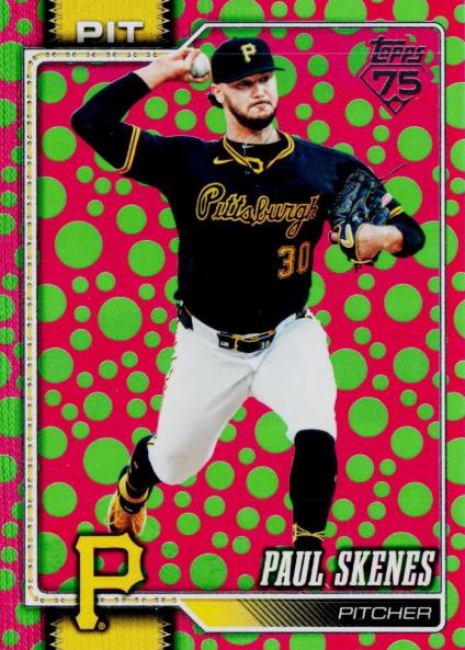 2026 Topps Paul Skenes [Holiday Dots Green Pink] #100 card