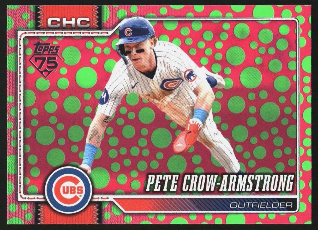 2026 Topps Pete Crow-Armstrong [Holiday Dots Green Pink] #196 card