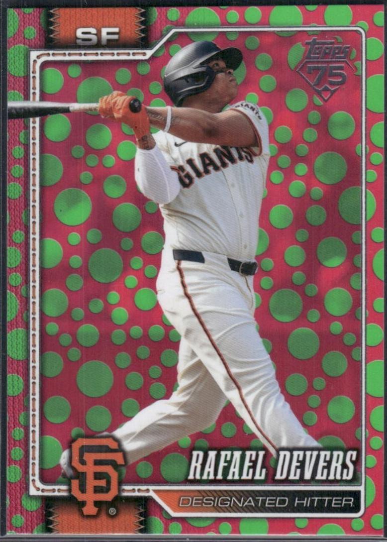 2026 Topps Rafael Devers [Holiday Dots Green Pink] #219 card
