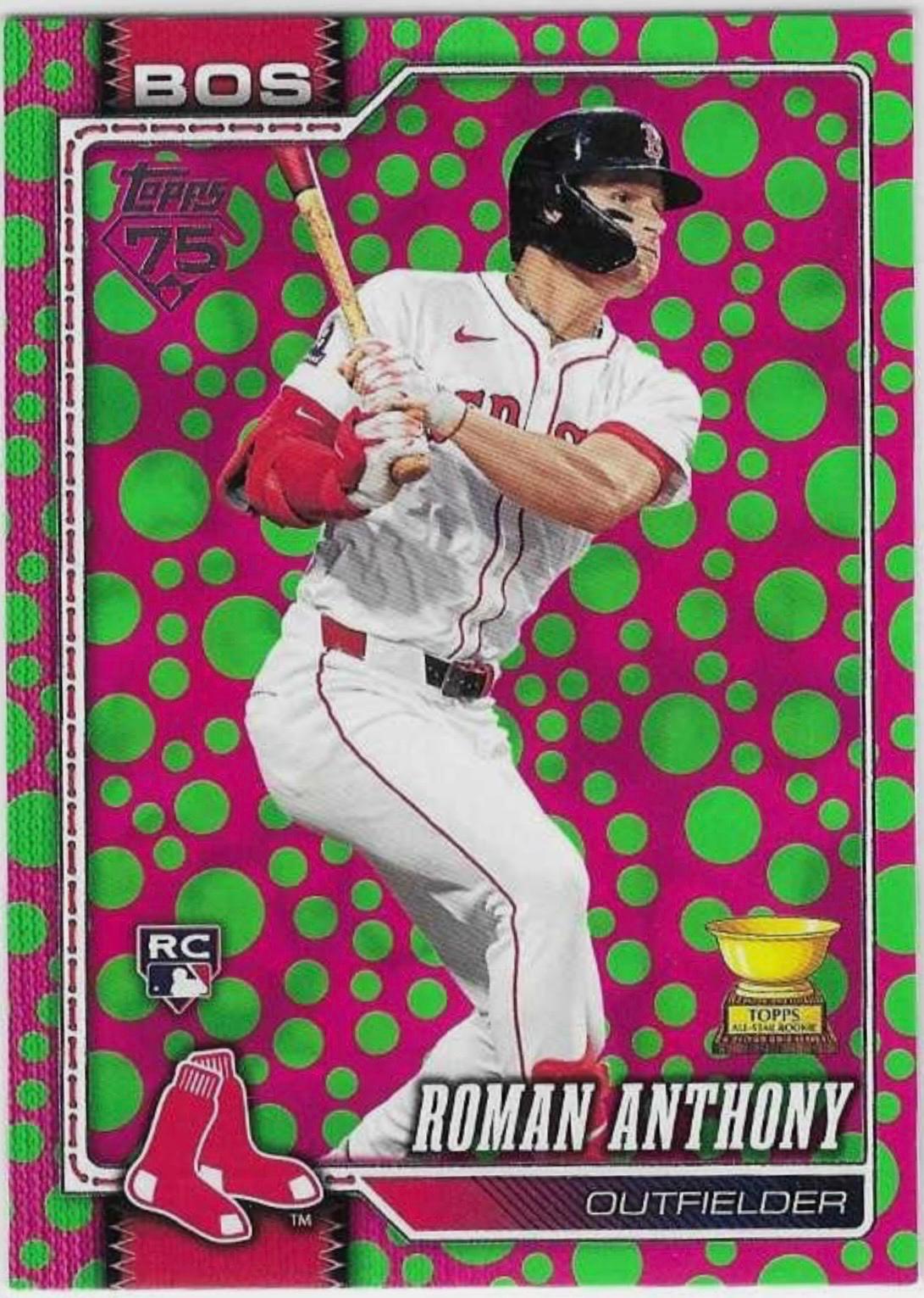 2026 Topps Roman Anthony [Holiday Dots Green Pink] #189 card