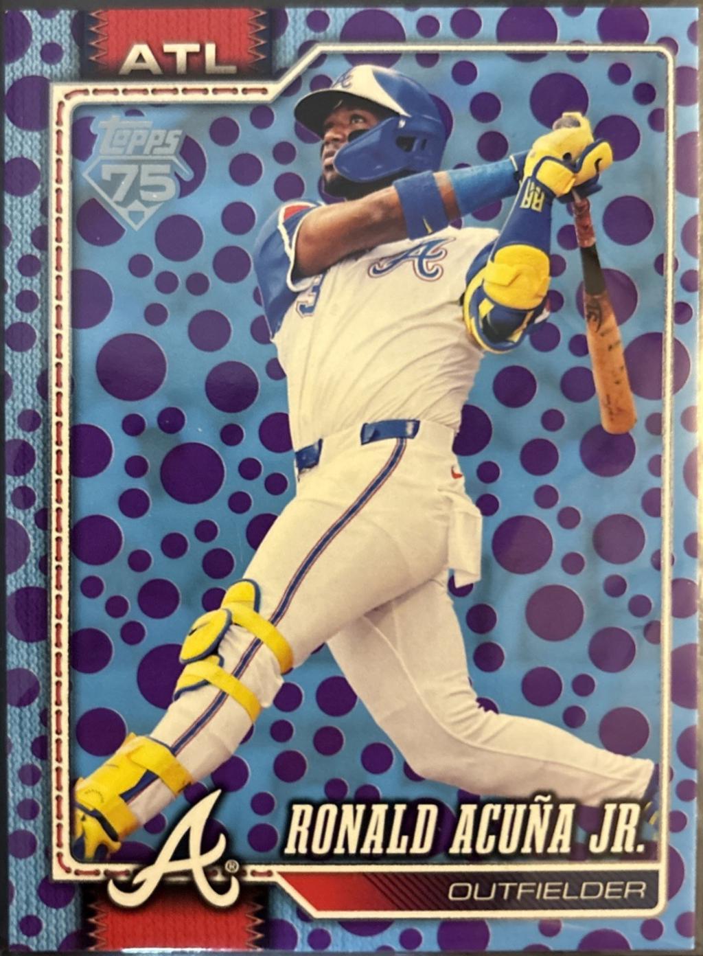 2026 Topps Ronald Acuna Jr. [Holiday Dots Purple Blue] #50 card