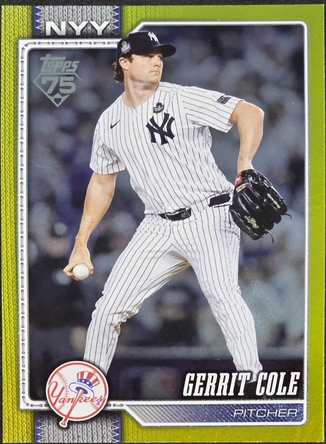 2026 Topps Series 2 Gerrit Cole [Yellow Rainbow Foil] #450 card