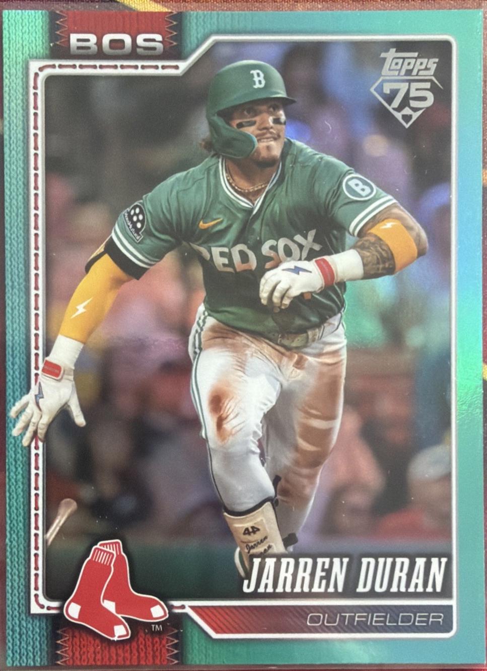 2026 Topps Series 2 Jarren Duran [Aqua Rainbow Foil] #560 card