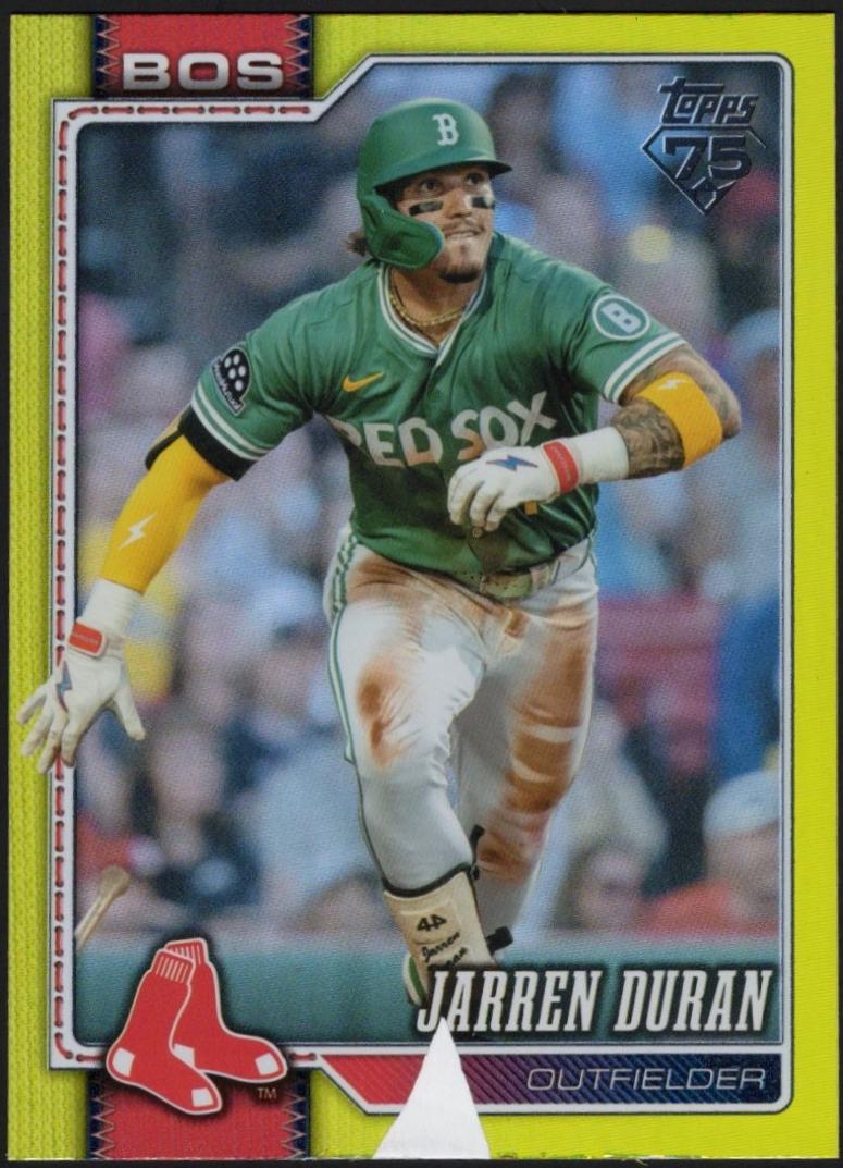 2026 Topps Series 2 Jarren Duran [Yellow Rainbow Foil] #560 card