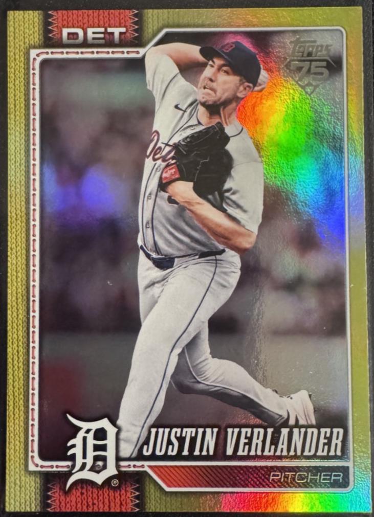 2026 Topps Series 2 Justin Verlander [Yellow Rainbow Foil] #415 card