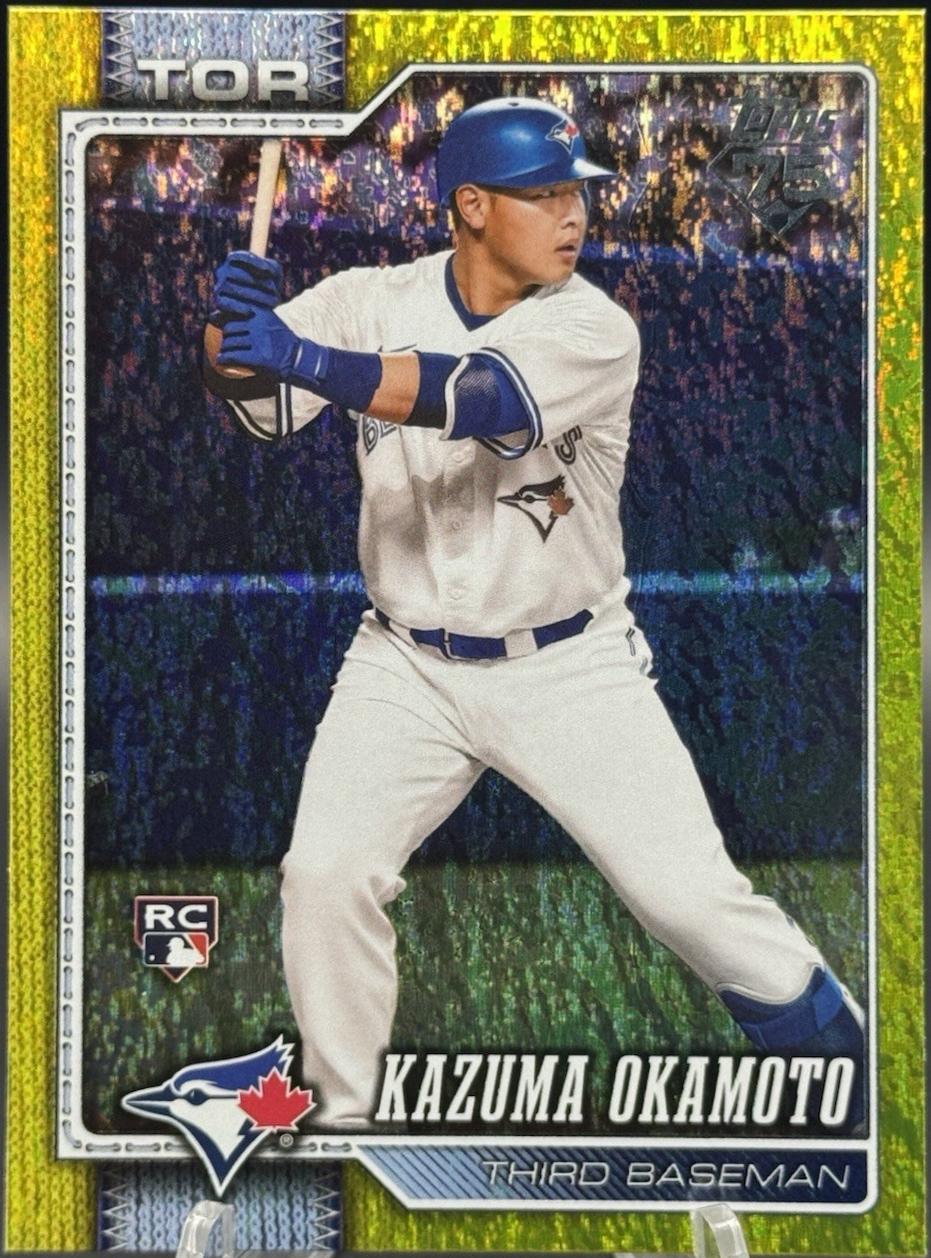 2026 Topps Series 2 Kazuma Okamoto [Holo Foil Yellow] #443 card