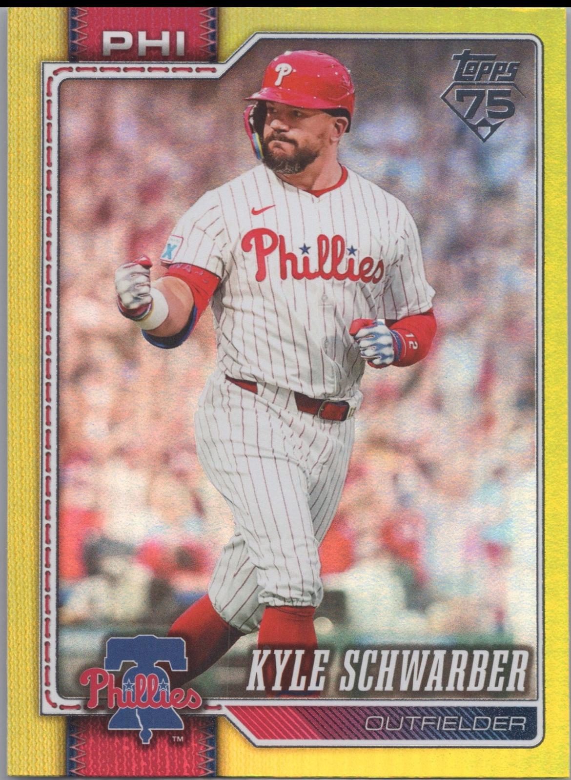 2026 Topps Series 2 Kyle Schwarber [Yellow Rainbow Foil] #650 card