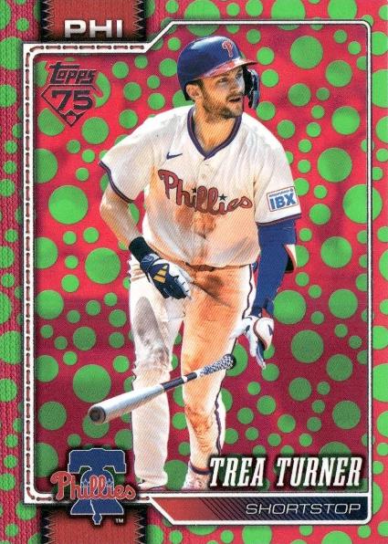 2026 Topps Trea Turner [Holiday Dots Green Pink] #322 card